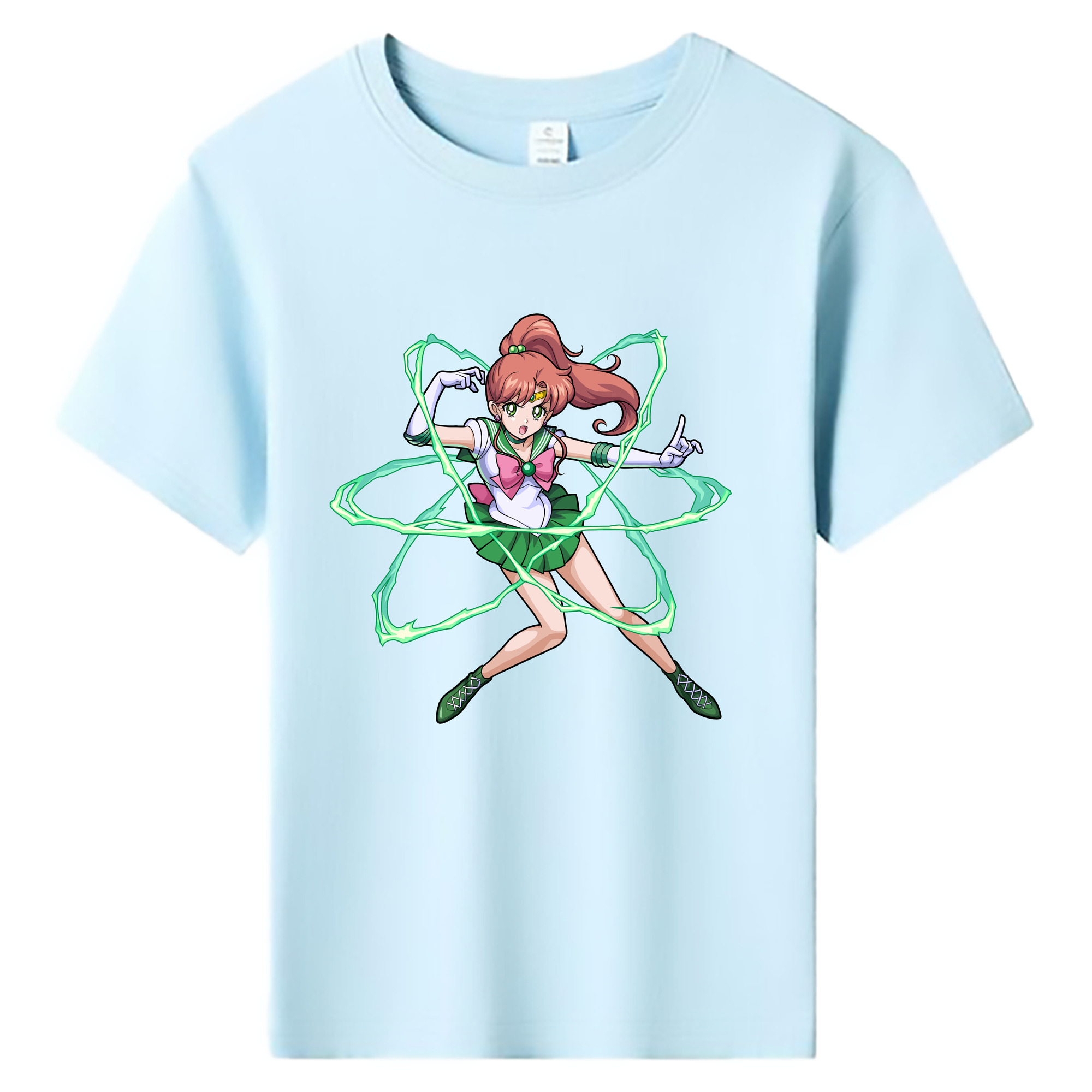（画像用） 美少女戦士セーラームーン 木野 まこと きの まこと Sailor Moon Kino Makoto （セーラージュピター；Sailor Jupiter） 綿100％キッズTシャツ（フロントプリント）